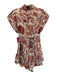 Zimmermann Size 0P Beige, Orange & Red Linen Floral Paisley Cap Sleeve Romper Beige, Orange & Red / 0P