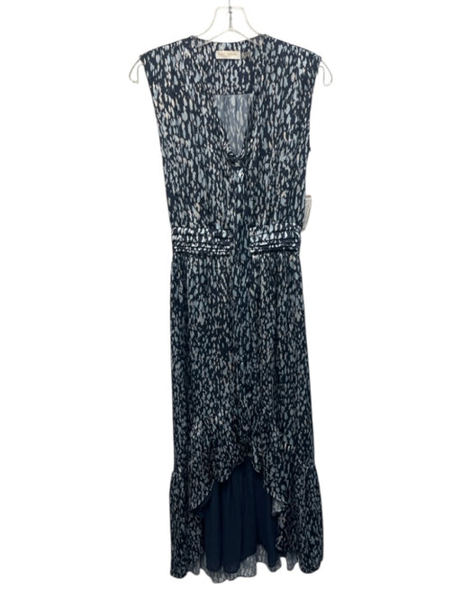 Ramy Brook Size Small Mixed Blues Polyester Sleeveless Abstract Print Midi Dress Mixed Blues / Small