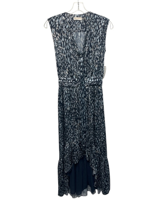 Ramy Brook Size Small Mixed Blues Polyester Sleeveless Abstract Print Midi Dress Mixed Blues / Small