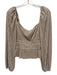 ASTR The Label Size Small Beige Polyester Long Sleeve Pleated Shimmer Top Beige / Small