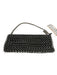 Whiting & Davis Black & Silver Zip Close Chain Mail Satin Chain Strap Bag Black & Silver / Mini
