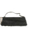 Whiting & Davis Black & Silver Zip Close Chain Mail Satin Chain Strap Bag Black & Silver / Mini
