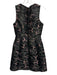Emporio Armani Size 38 Black, Green, Pink Polyester Sleeveless Jacquard Dress Black, Green, Pink / 38