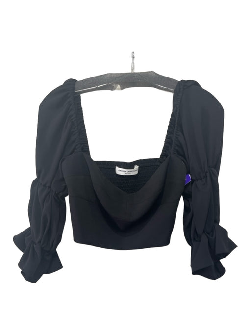 Amanda Uprichard Size Small Black Polyester Sweetheart Neckline Cropped Top Black / Small