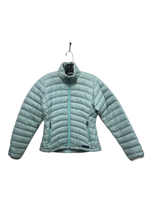 Patagonia Size XS Light Blue Polyester Quilted Zip Front Jacket Light Blue / XS