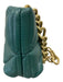 Zara Green & Gold Faux Leather Quilted Pillowed Chain shoulder bag Bag Green & Gold