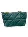 Zara Green & Gold Faux Leather Quilted Pillowed Chain shoulder bag Bag Green & Gold