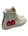 Converse Shoe Size 7 Cream, Red & Black Canvas High Top Laces Heart Sneakers Cream, Red & Black / 7