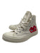 Converse Shoe Size 7 Cream, Red & Black Canvas High Top Laces Heart Sneakers Cream, Red & Black / 7