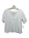 Loulou Studio Size L White Pima Cotton V Neck Short Sleeve T Shirt Top White / L