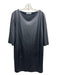 Max Mara Leisure Size S Dark Gray PU leather 3/4 Sleeve Wide Neck Pockets Dress Dark Gray / S