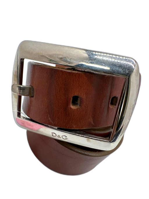 Dolce & Gabbana Brown Leather Solid Men's Belt Brown