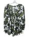 Aje. Size One Size White & Green Silk & Linen Floral Long Balloon Sleeve Top White & Green / One Size
