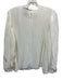Farm Rio Size L White Viscose Silk Feel Long Balloon Sleeve Floral Lace Top White / L