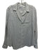 Frank & Eileen Size L White & Navy Blue Linen Long Sleeve Star Print Shirt Top White & Navy Blue / L