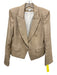 Veronica Beard Size 12 Beige Linen Blend Flap Pocket Cropped Back Blazer Jacket Beige / 12
