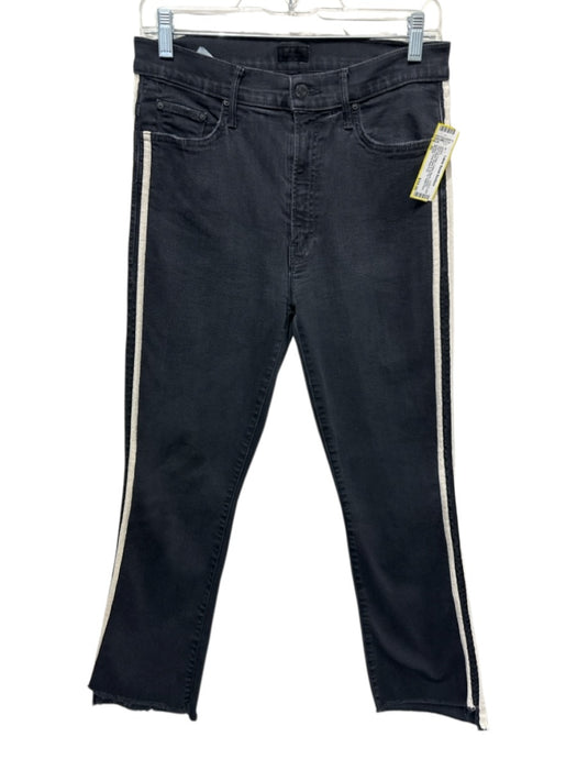 Mother Size 30 Black & Cream Cotton Blend Denim High Waist Slight Flare Jeans Black & Cream / 30