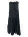 Joie Size L Black Cotton Sleeveless Ruffle Collar Knee length Dress Black / L