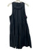 Joie Size L Black Cotton Sleeveless Ruffle Collar Knee length Dress Black / L