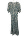 Kivari Size 10 Light blue & white Lenzing viscose Short Sleeve Buttons Dress Light blue & white / 10