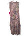 Christy Lynn Size L Light Pink, Purple, Green Silk Sleeveless Floral Print Dress Light Pink, Purple, Green / L