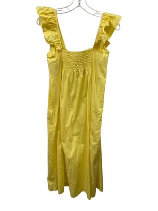 Taylor Tillman Size M Yellow Cotton Poplin Sleeveless Ruffle Popover Midi Dress Yellow / M