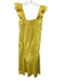 Taylor Tillman Size M Yellow Cotton Poplin Sleeveless Ruffle Popover Midi Dress Yellow / M