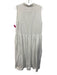 Frank & Eileen Size L White Linen Sleeveless Collar Split Neck Midi Dress White / L
