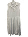Frank & Eileen Size L White Linen Sleeveless Collar Split Neck Midi Dress White / L