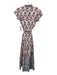 Oliphant Size L Pink, Blue, Gold Cotton Ruffle Cap Sleeve Floral Print Dress Pink, Blue, Gold / L