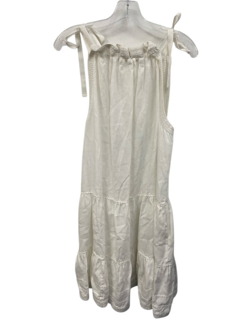 Ulla Johnson Size 6 White Linen Sleeveless Crochet Lace Mini Dress White / 6
