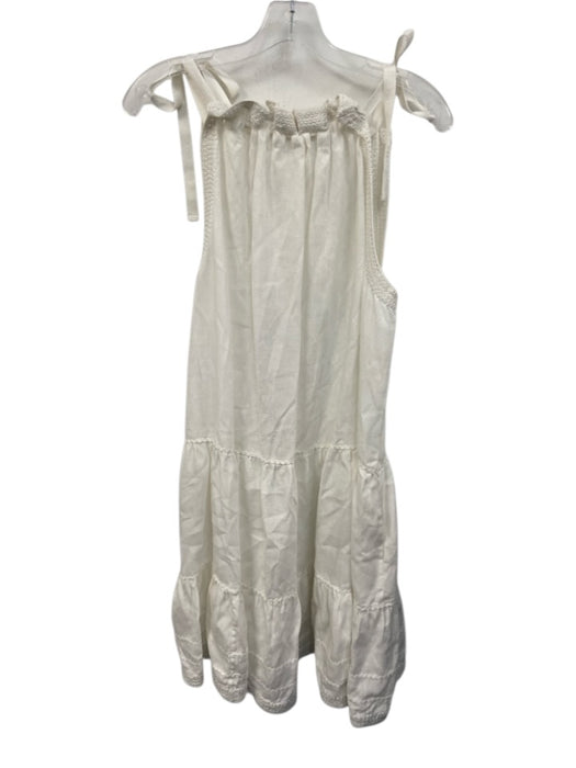 Ulla Johnson Size 6 White Linen Sleeveless Crochet Lace Mini Dress White / 6