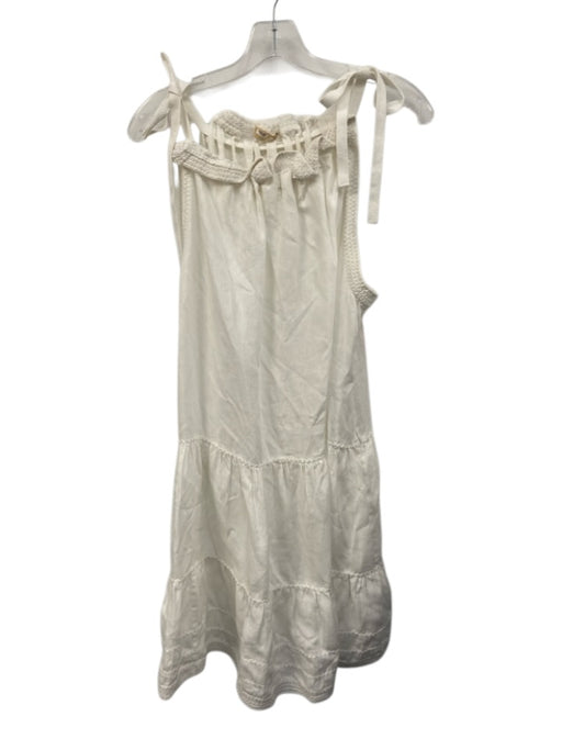 Ulla Johnson Size 6 White Linen Sleeveless Crochet Lace Mini Dress White / 6