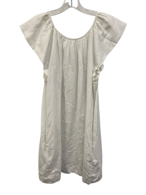 Marie Oliver Size S White Linen Sleeveless Scoop Neck Mini Dress White / S