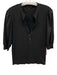 Veronica Beard Jeans Size L Black Pima Cotton Blend Ribbed 1/2 Button Top Black / L