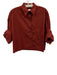 TWP Size M/L Brick Red Cotton 1/2 Sleeve Scrunch Sleeve Button Up Cropped Top Brick Red / M/L