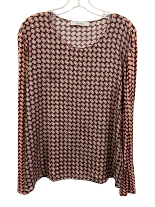 Max Mara Leisure Size Est L Pink, Navy & Beige Missing Fabric Tag Geometric Top Pink, Navy & Beige / Est L