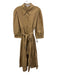 Hunter Bell Size L Khaki Beige Cotton 3/4 Sleeve 1/2 Button Tiered Dress Khaki Beige / L