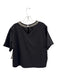 Veronica Beard Size M Black Cotton Blend Crystal Detail Short Sleeve Crop Top Black / M