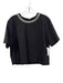Veronica Beard Size M Black Cotton Blend Crystal Detail Short Sleeve Crop Top Black / M