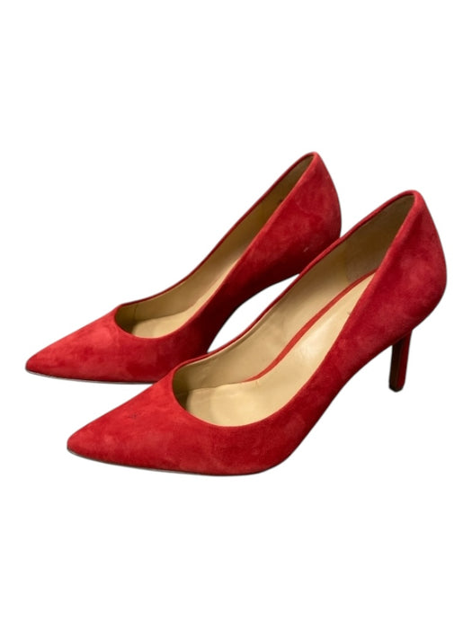 naturalizer Shoe Size 9.5 Red Leather Suede Stiletto Pointed Toe Pump Shoes Red / 9.5