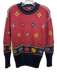 Peruvian Connection Size S Red & Multi Alpaca & Cotton Knit Crew Neck Sweater Red & Multi / S