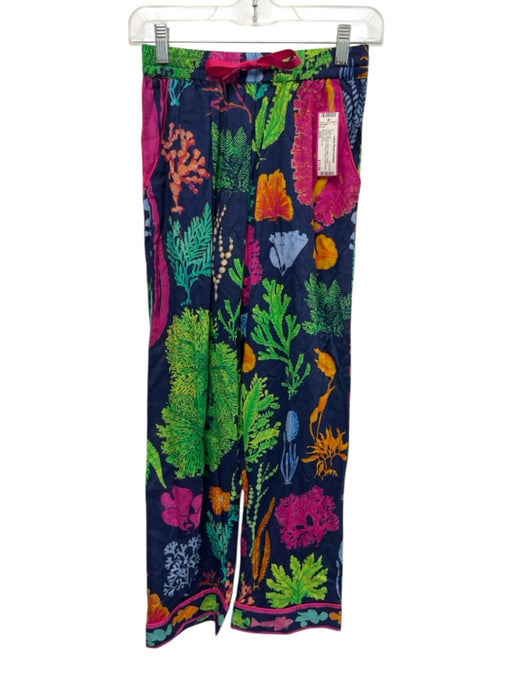 Gretchen Scott Size XXS Navy & Multi Cotton Printed Button Front Pajamas Navy & Multi / XXS