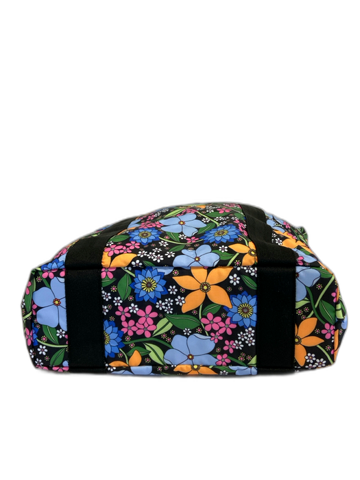 Le Sport Sac Black & Multi Polyester floral print Zip Close Bag Black & Multi