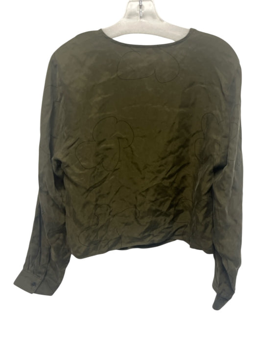 Madewell Size 10 Green Cupro & Viscose All Over Print Top Green / 10