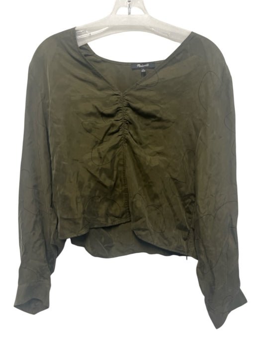 Madewell Size 10 Green Cupro & Viscose All Over Print Top Green / 10