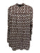 Julia Amory Size XL Brown & White Cotton Long Sleeve Floral Button Front Dress Brown & White / XL