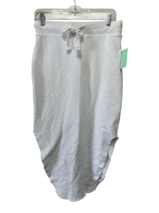 Frank & Eileen Size Large White Cotton Elastic Drawstring Waist Midi Skirt Set White / Large