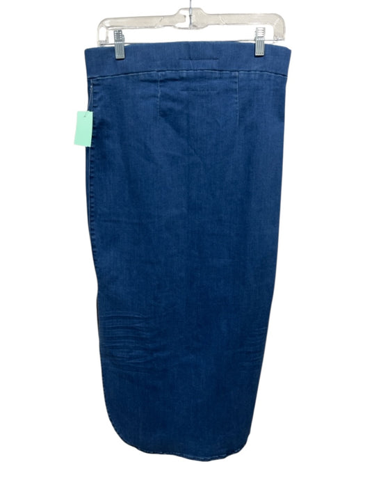 Frank & Eileen Size 8 Medium Wash Cotton Blend Elastic Waist Distressed Skirt Medium Wash / 8
