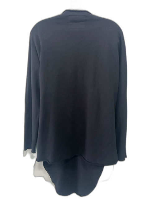 Frank & Eileen Size M/L Black Cotton Long Sleeve Raw Hem Midi Skirt Set Black / M/L